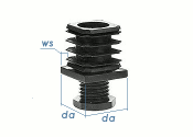 40 x 40mm Justierstopfen - großer Verstellbereich...