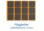 20 x 20mm Filzgleiter braun selbstklebend  (1 Karte zu 50...