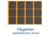 34 x 34mm Filzgleiter braun selbstklebend  (1 Karte zu 12 Stk.)