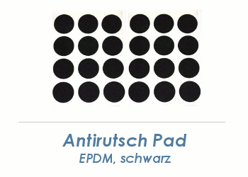 40mm Antirutsch Pad schwarz selbstklebend  (1 Karte zu 12 Stk.)