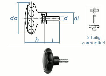 M6 x 20mm Gewindemuffe rund Stahl verzinkt (10 Stk.)