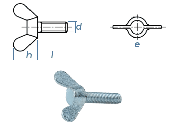 M6 x 30mm Flügelschrauben DIN316 Stahl verzinkt (1 Stk.)