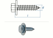 5,5 x 13mm Kombi-Blechschrauben m. Sechskantkopf u. Scheibe verzinkt gem. DIN7976  (10 Stk.)