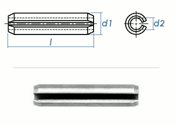 8 x 24mm Spannstifte schwere Ausführung gem. DIN1481/ISO 8752 Edelstahl (10 Stk.)