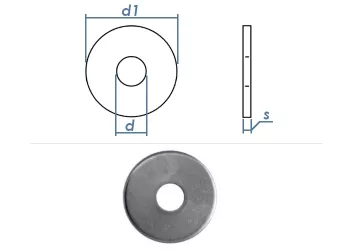 12,5 x 30 x 1,5mm Kotflügelscheiben Edelstahl A2 (10 Stk.)