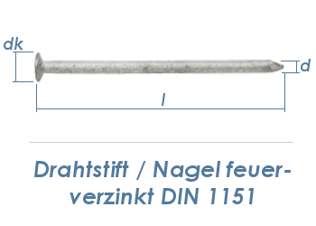 4,2 x 120mm Drahtstifte Senkkopf DIN1151 feuerverzinkt (5kg Paket)