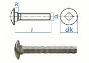 M12 x 55mm Torbandschrauben DIN603 Edelstahl A2 (1 Stk.)