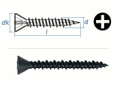 3,9 x 30mm Faserplattenschrauben HI-LO Stahl phosphatiert...
