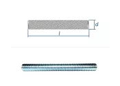 M6 x 60mm Gewindebolzen DIN976 Stahl verzinkt FKL 4.8 (10...