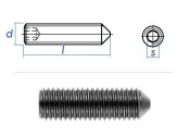 M10 x 12mm Gewindestift Spitze DIN914 Edelstahl A2 (10 Stk.)