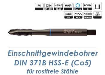 M4 Einschnittgewindebohrer DIN371B HSS-E für Edelstahl (1 Stk.)