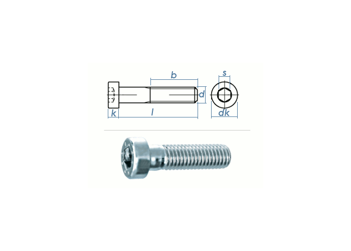Zylinderkopfschrauben mit niedrigem Kopf DIN7984 Stahl 8.8