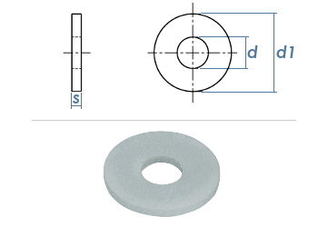 17mm Unterlegscheiben großer Außendurchmesser DIN9021 Polyamid  (10 Stk.)