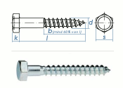 12 x 60mm Sechskant-Holzschrauben DIN 571  Verzinkt (1 Stk.)