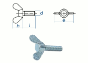 M4 x 10mm Fl&uuml;gelschrauben DIN316 Stahl verzinkt (1 Stk.)