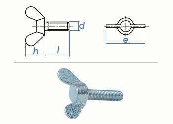 M4 x 20mm Flügelschrauben DIN316 Stahl verzinkt (1 Stk.)