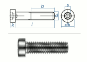 M5 x 16mm Zylinderschraube niedriger Kopf DIN6912...