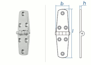 76 x 38mm Scharnier Edelstahl A4 Feinguss poliert (1 Stk.)