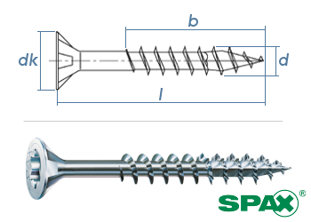 6 x 130mm SPAX Universalschrauben T-Star plus TG T30 Wirox (10 Stk.)