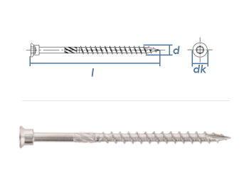 4 x 45mm Konstruktionsschrauben Stanzkopf Edelstahl C1 TX15 (10 Stk.)