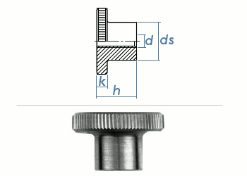 M10 Rändelmutter hohe Form DIN466 Edelstahl (1 Stk.)