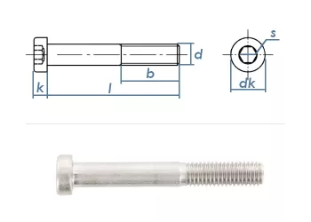 M5 x 16mm Zylinderschraube DIN7984 Edelstahl A2  (10 Stk.)