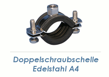 40-46mm (1 1/4") Schraubrohrschellen M8/M10 Edelstahl A4 (1 Stk.)  //REVI//