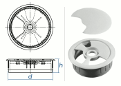 60mm Kabeldurchf&uuml;hrung RAL9010 reinwei&szlig; (1 Stk.)