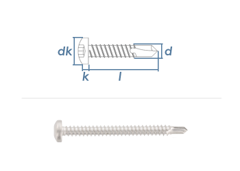 5,5 x 45mm Bohrschrauben Linsenkopf TX DIN7504 Edelstahl A2  (10 Stk.)