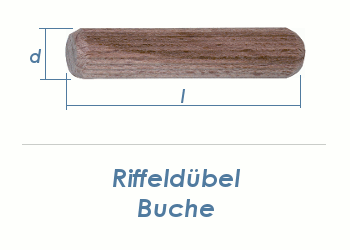 8 x 35mm Riffeldübel Buche (100g = ca. 89 Stk)