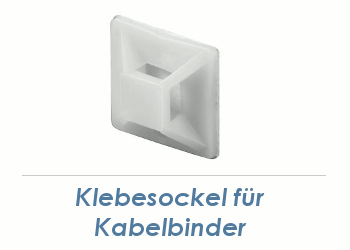 27 x 27mm Klebesockel für Kabelbinder weiss (10 Stk.)